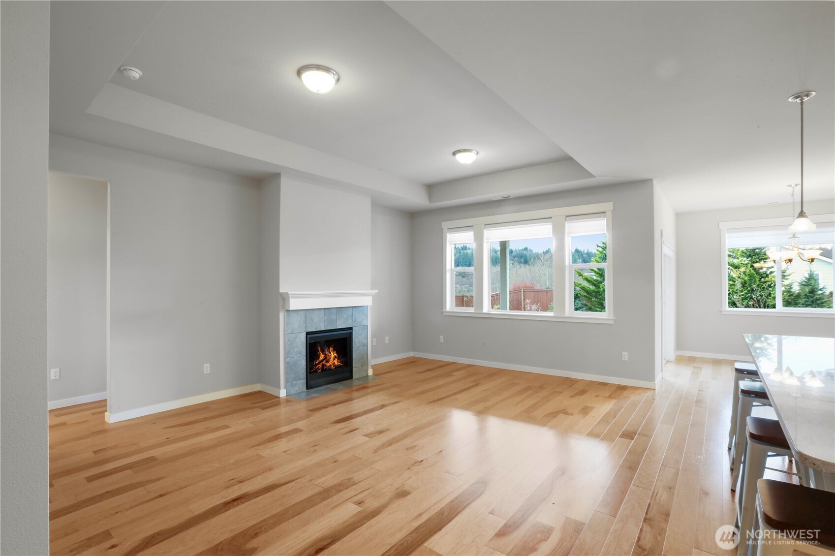 4192 McLaughlin Road Mount Vernon, WA 98273 - Photo 9 of 40 an empty room with windows and fireplace