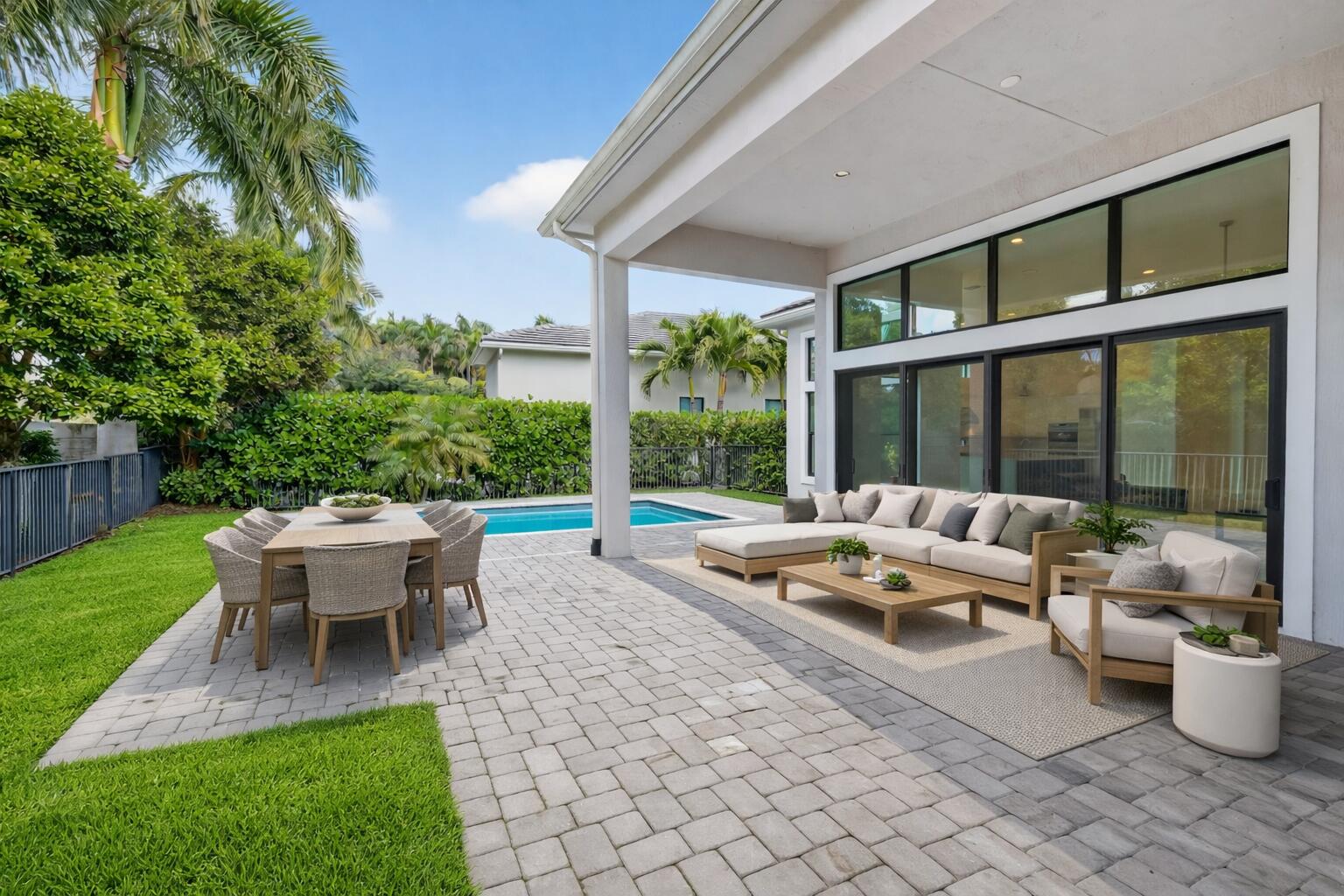 6980 Northwest 28th Avenue Boca Raton, FL 33496 - Photo 12 of 70 Contemporary patio with pool and greener