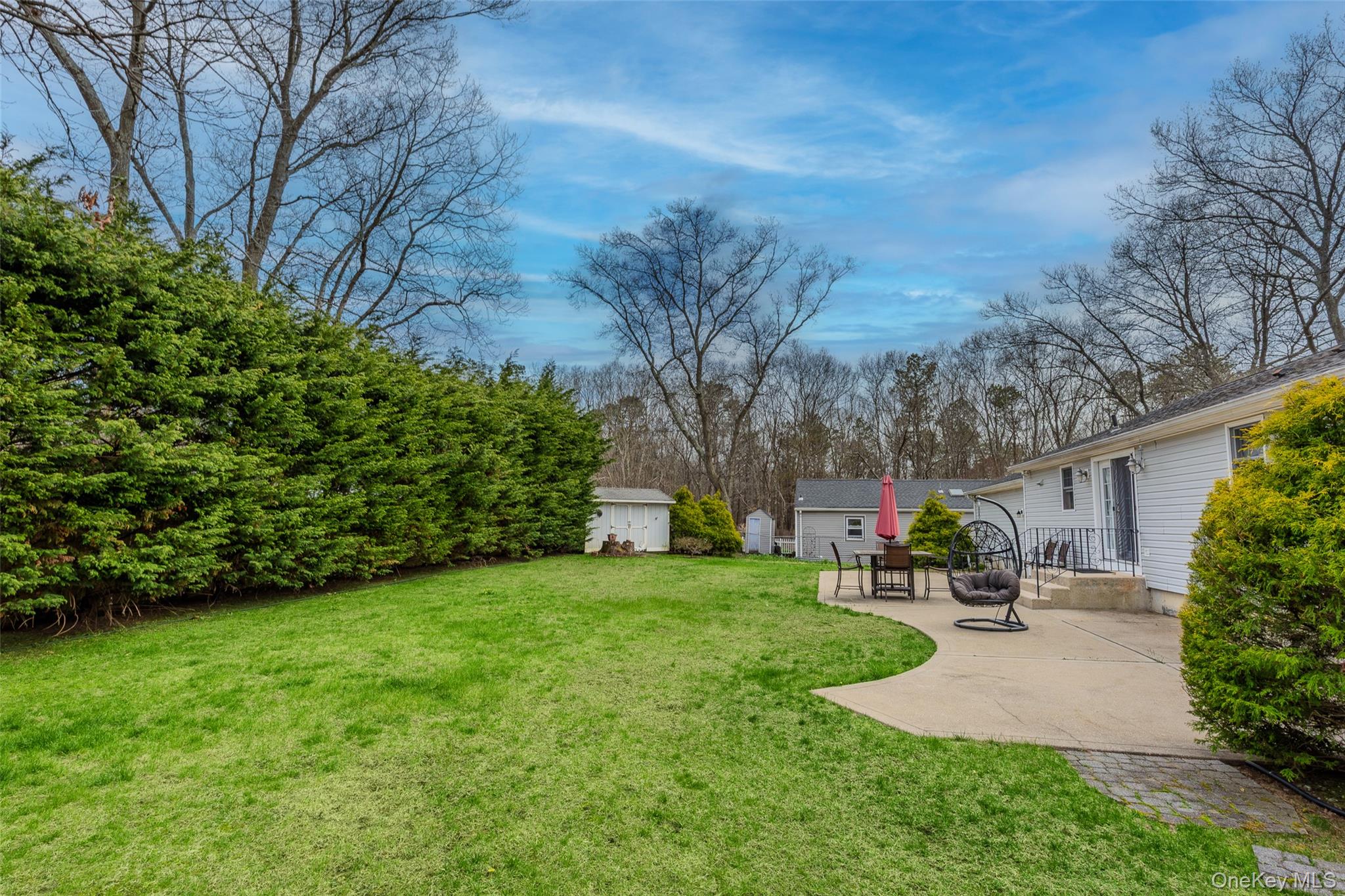 9 South Pond Trail Ridge, NY 11961 - Photo 6 of 40 a view of a backyard with sitting area
