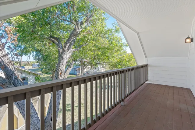a view of balcony with deck