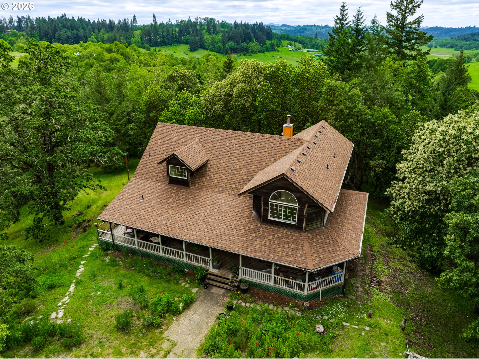 28544 Crow Road Eugene, OR 97402 - Photo 42 of 48 an aerial view of a house with pool table and chairs