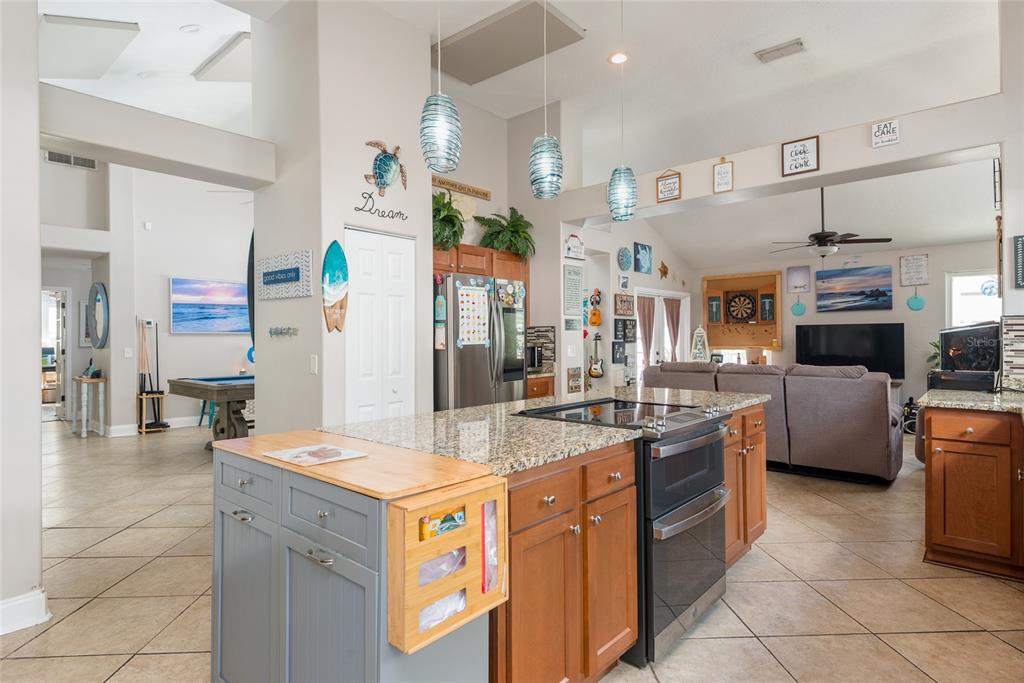 1301 Monte Lake Drive Valrico, FL 33596 - Photo 11 of 36 a open kitchen with stainless steel appliances kitchen island granite countertop a refrigerator and stove top oven