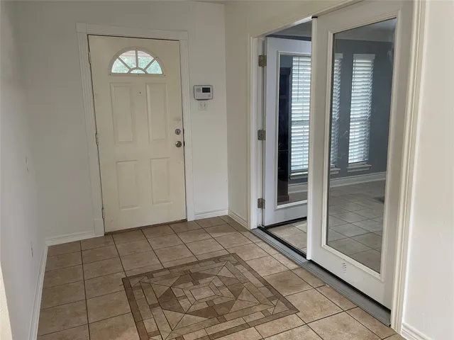 an empty room with a window