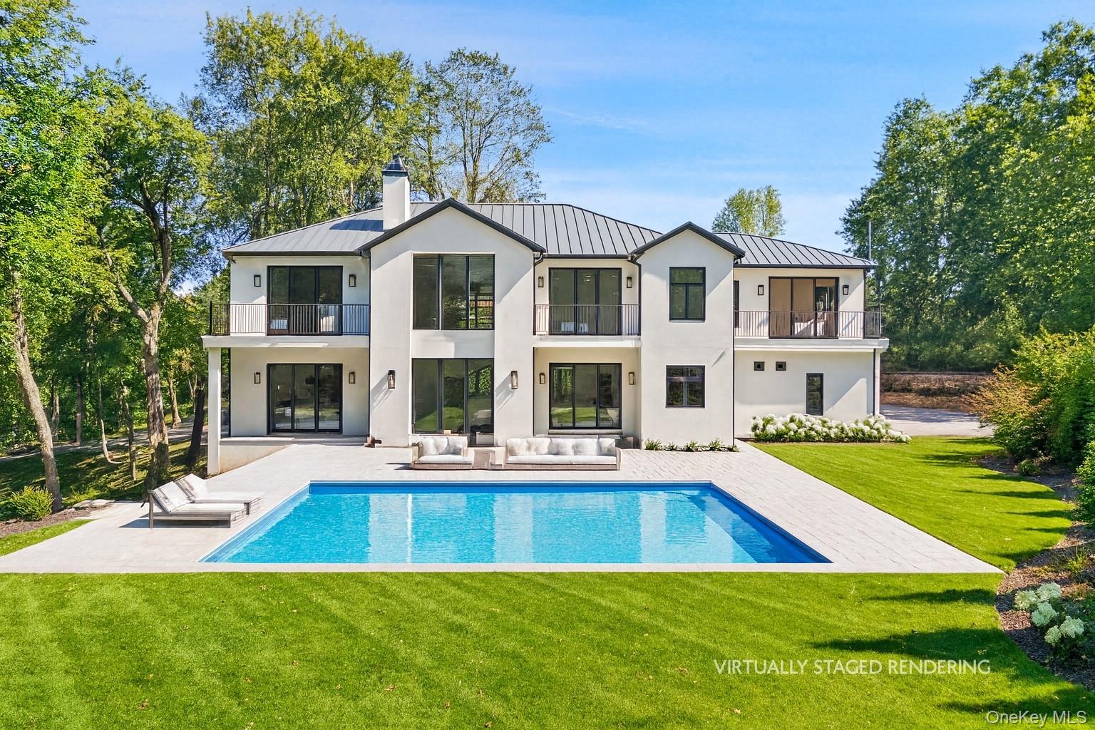 a view of a house with a swimming pool
