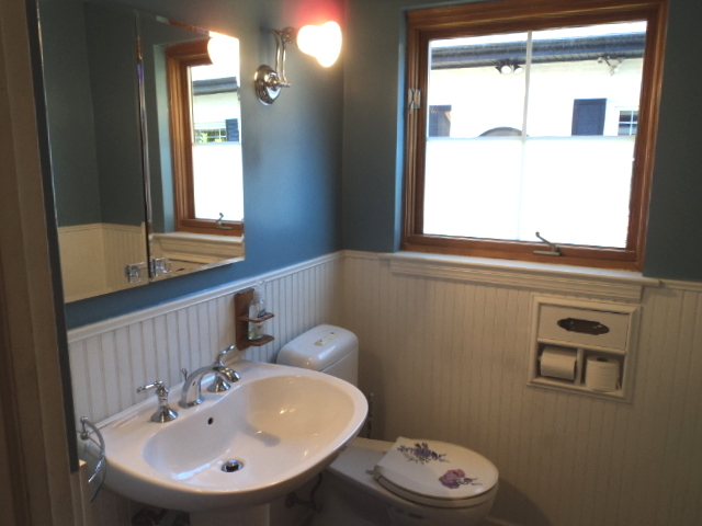 161 Gage Road Riverside, IL 60546 - Photo 14 of 32 a bathroom with a toilet a sink a mirror and a window