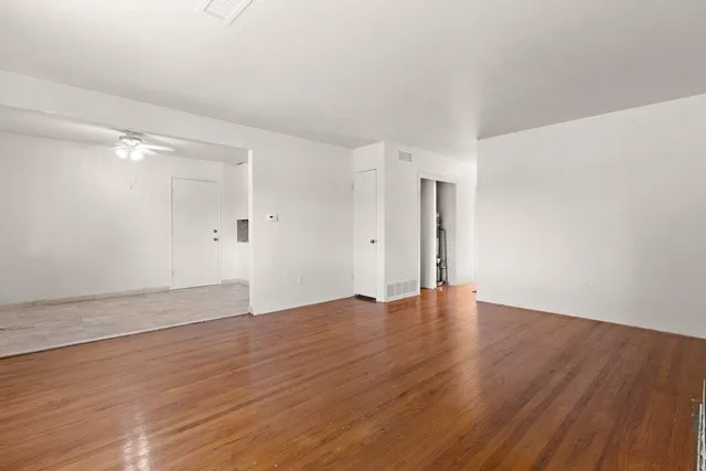 a view of a backyard with a garden