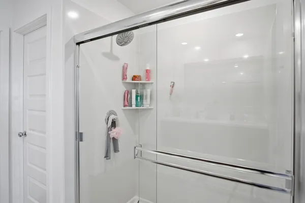 a bathroom with a shower