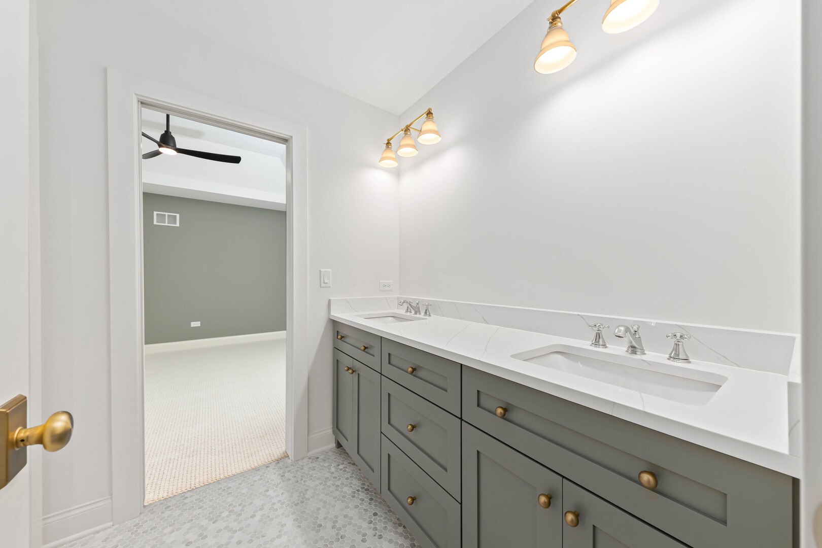 660 Eagle Street Naperville, IL 60563 - Photo 32 of 45 a bathroom with a sink vanity and mirror