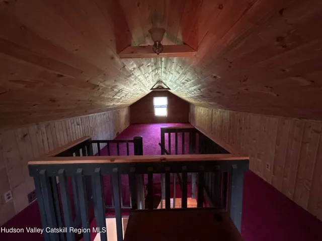 a view of wooden balcony