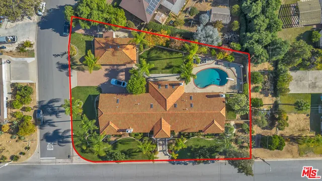 an aerial view of a house