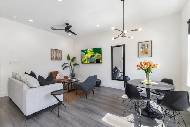 a living room with furniture