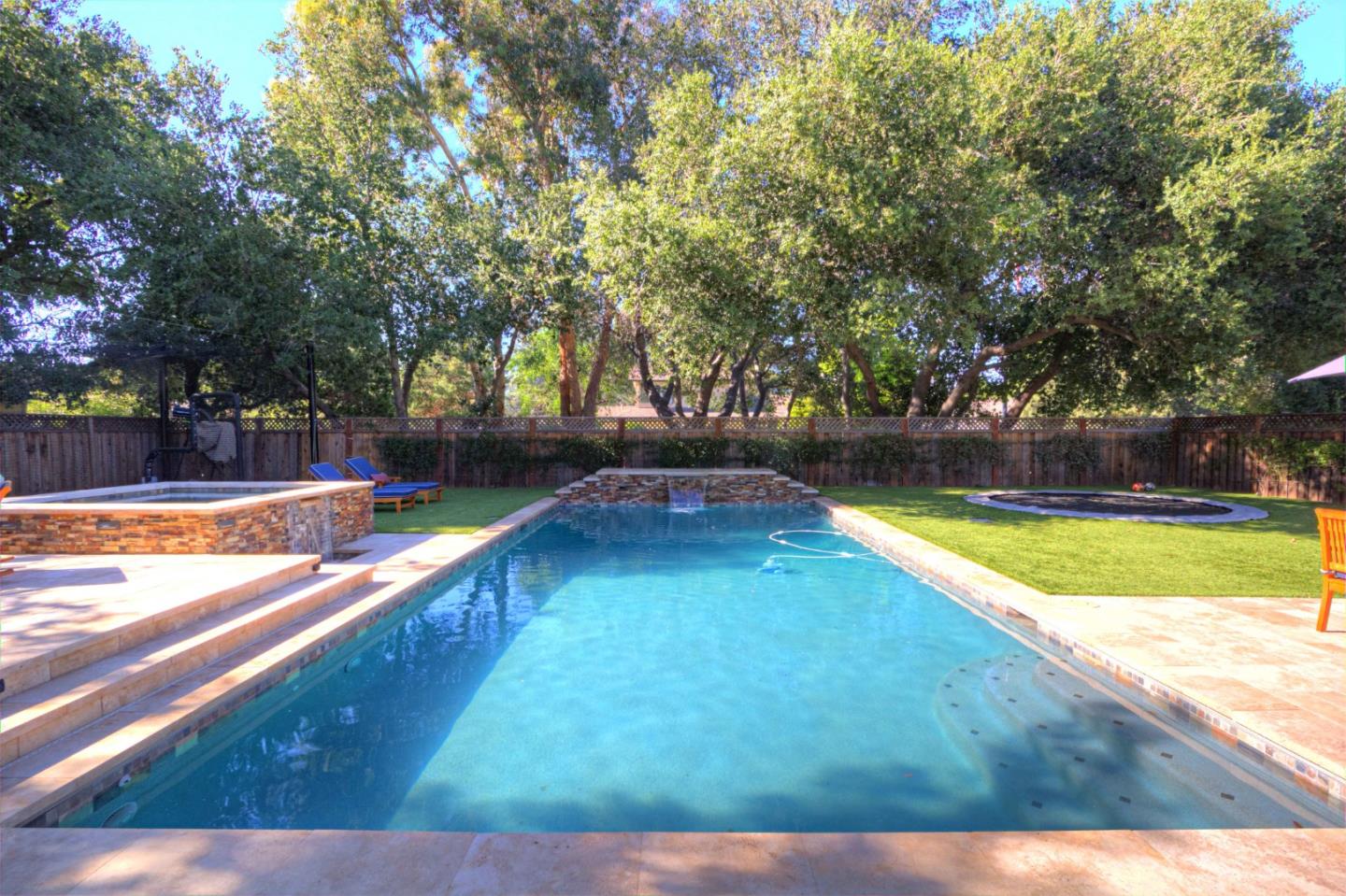 641 Mills Avenue Los Altos, CA 94022 - Photo 26 of 36 a view of swimming pool with an outdoor space and seating area