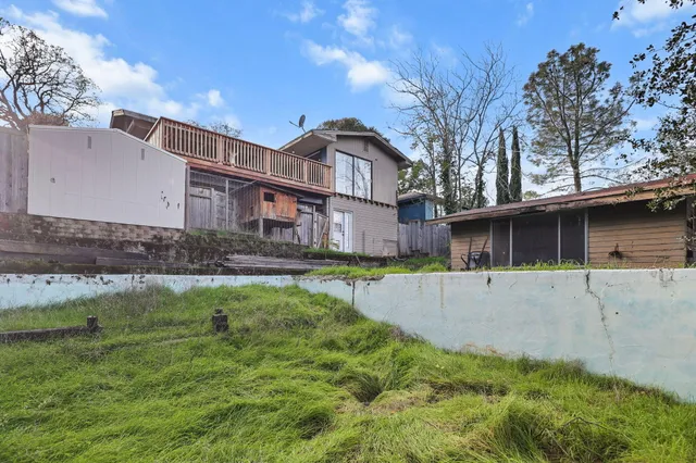 a house view with a swimming pool