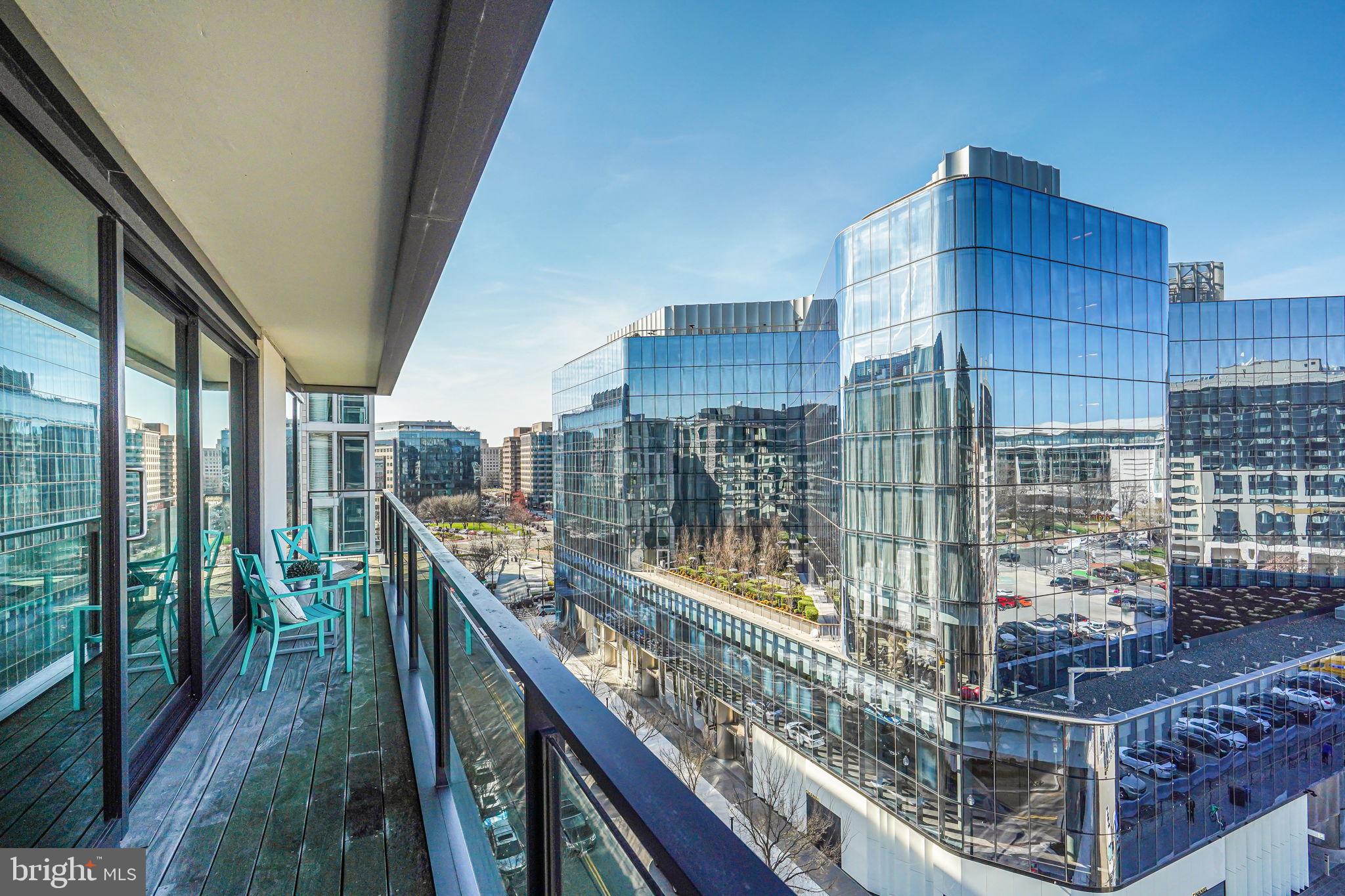 a city view with tall buildings