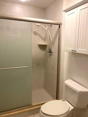 a bathroom with a shower