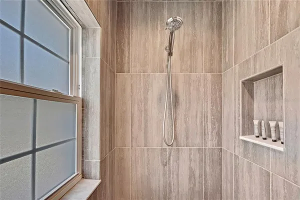 a bathroom with a shower