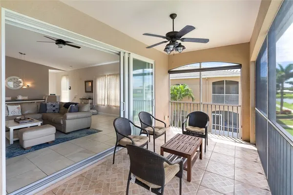 a view of a lake with a city view