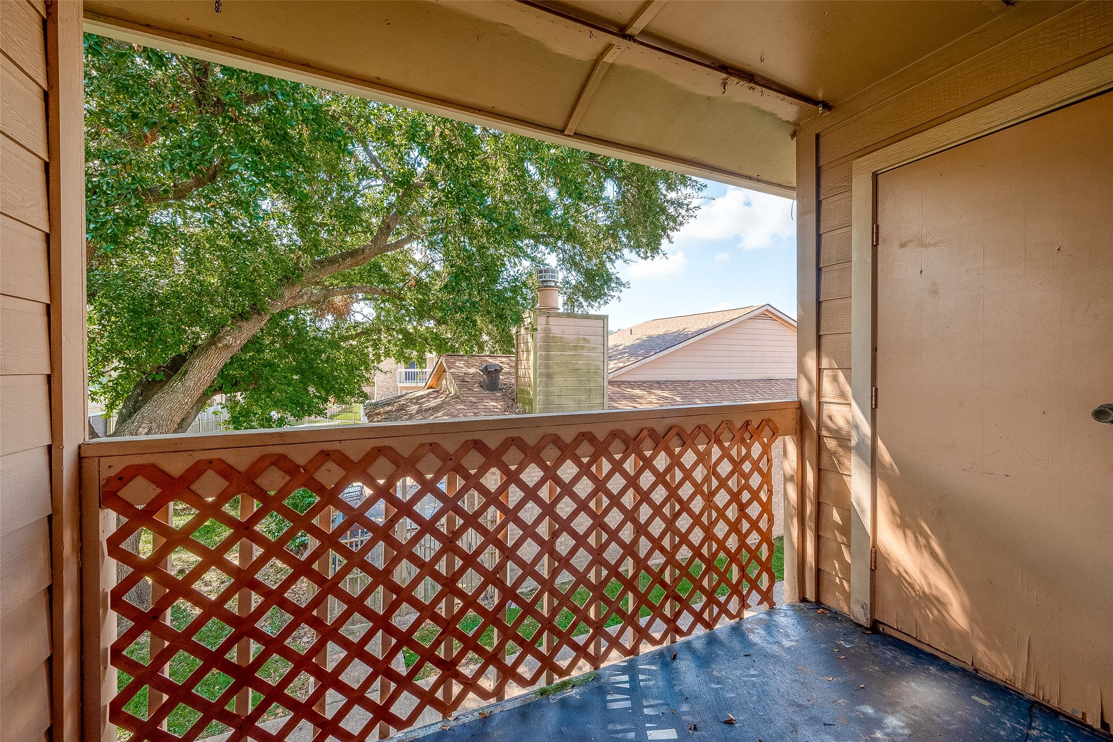 1505 Ward Road, Unit 214 Baytown, TX 77520 - Photo 19 of 48 COVERED BALCONY OVERLOOKING POOL