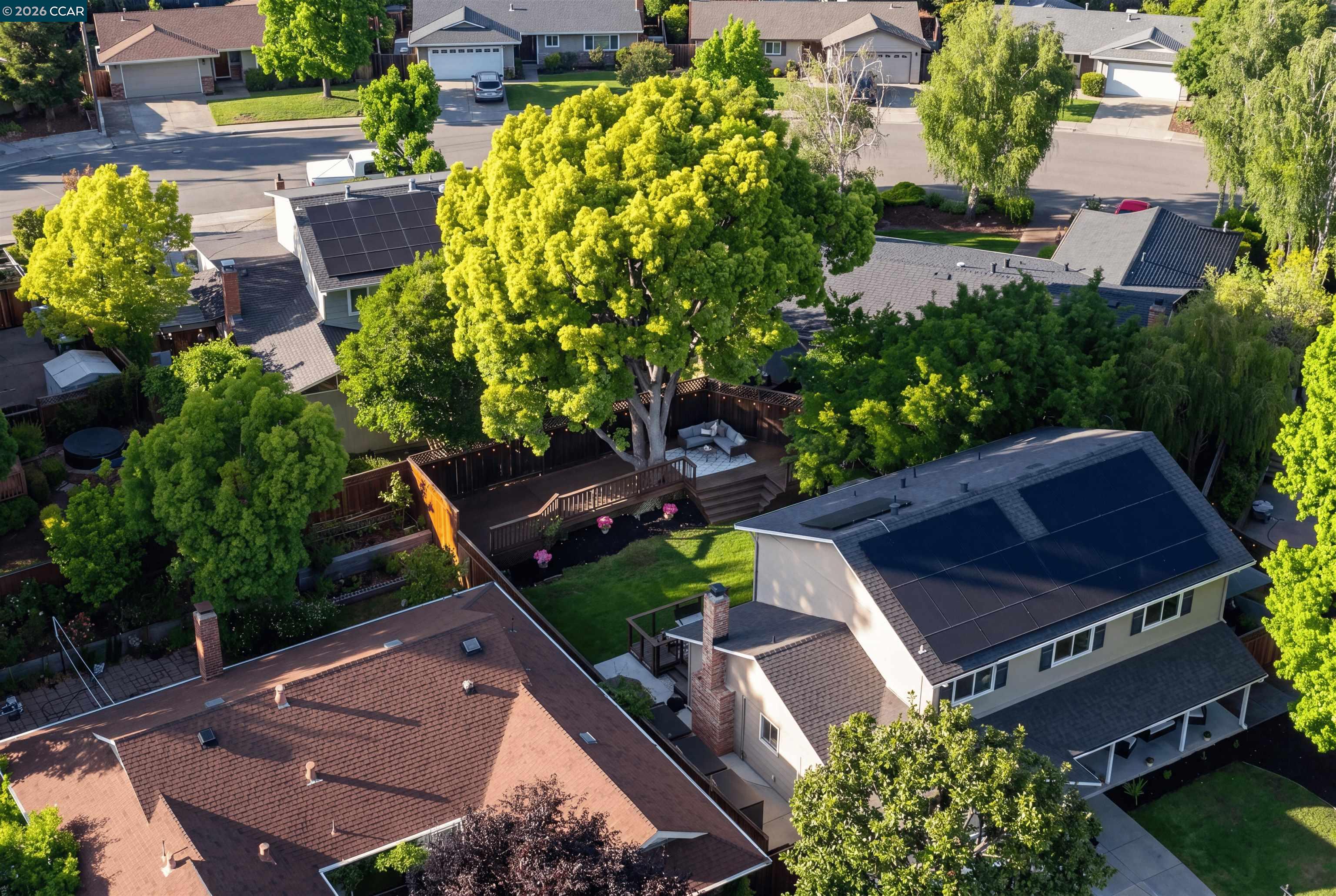 418 Devon Court San Ramon, CA 94583 - Photo 51 of 62 an aerial view of a house with a garden