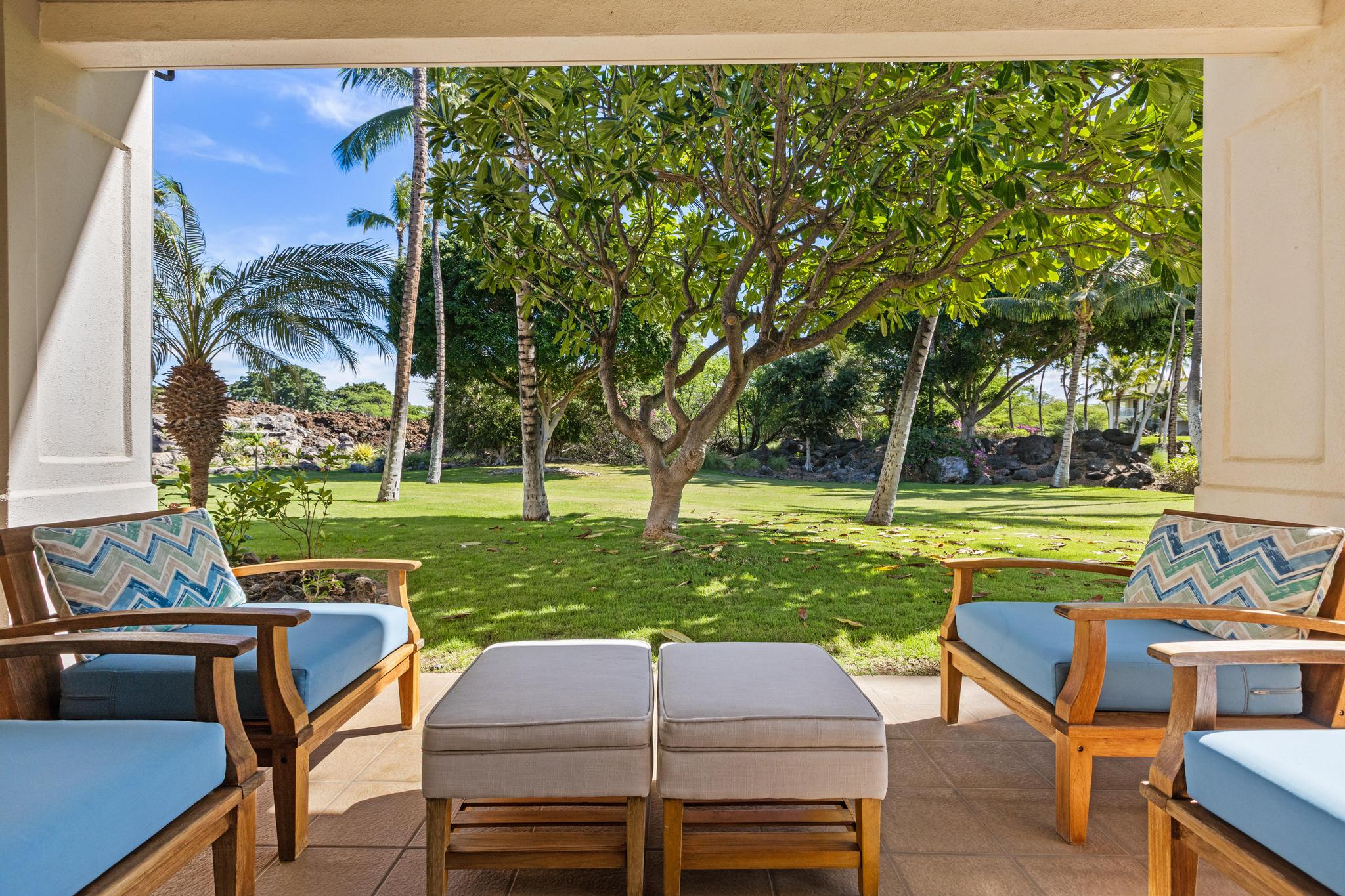 68-1375 Pauoa Road, Unit M4 Kamuela, HI 96743 - Photo 9 of 30 an outdoor sitting area with golf course