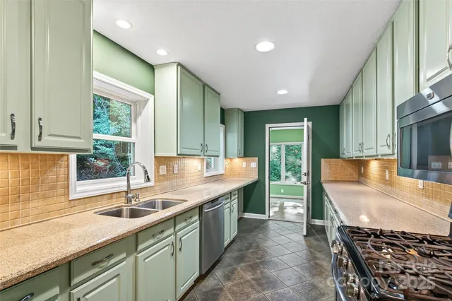 a bedroom with a bed and furniture