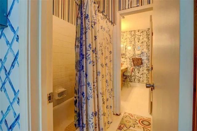 a bathroom with a shower