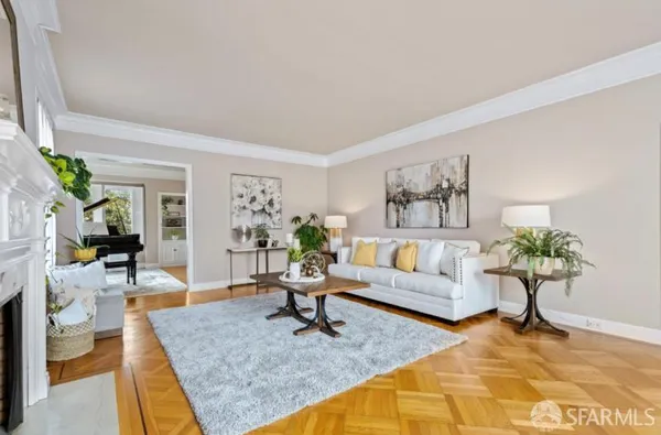 a living room with furniture and a couch