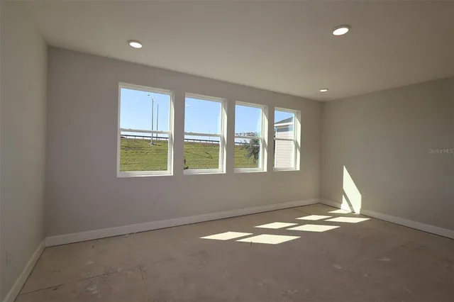 an empty room with a window