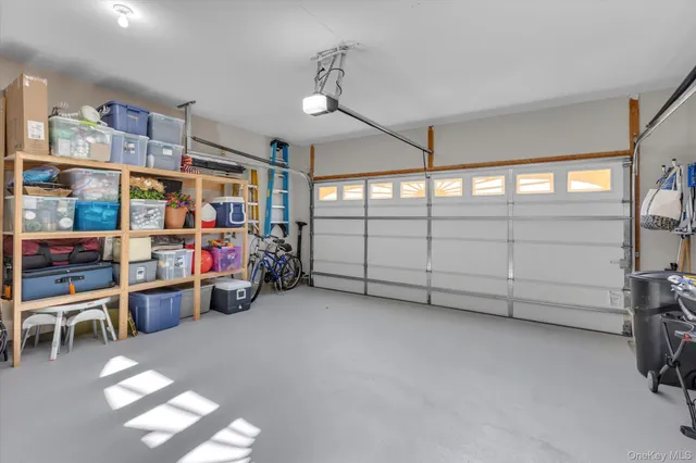 a view of a garage with furniture
