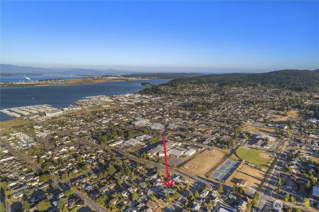 an aerial view of a city