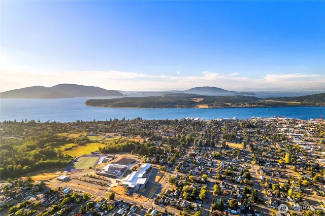 a view of city and mountain