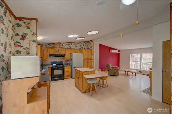 a room with furniture
