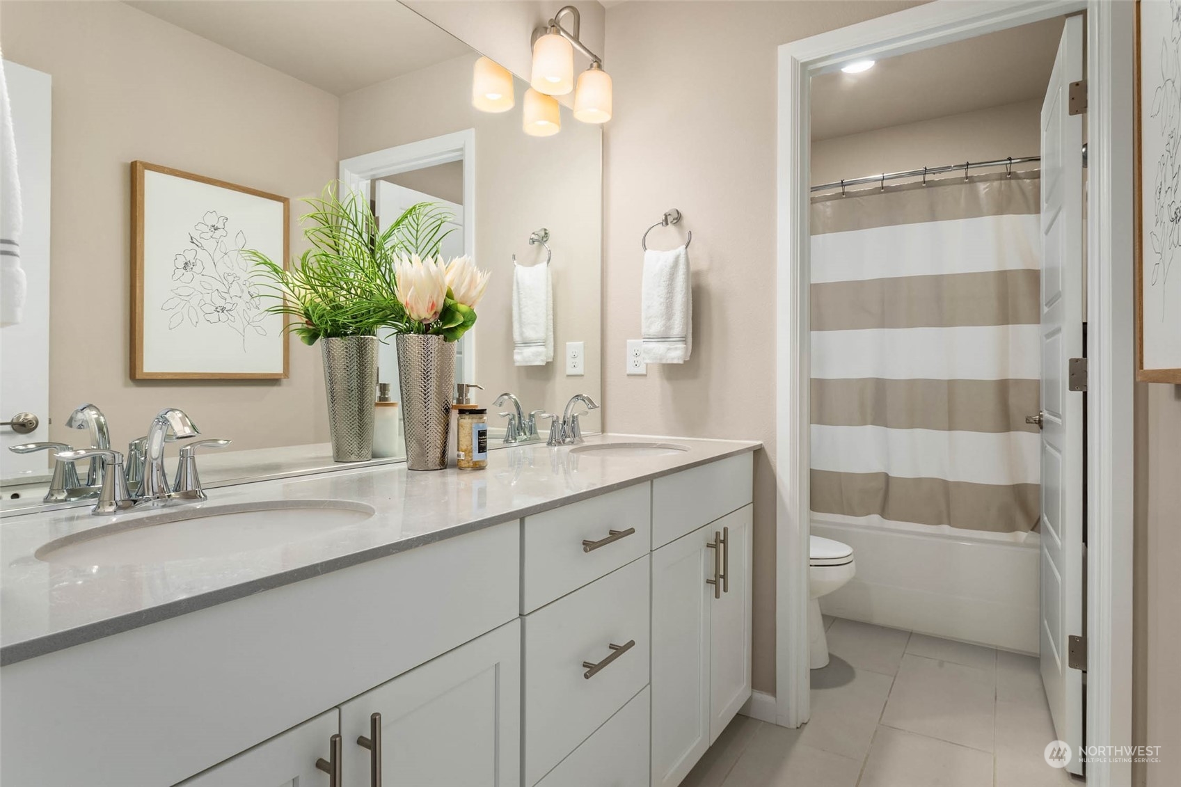 217 178th Street Southeast Bothell, WA 98012 - Photo 27 of 37 a bathroom with a double vanity sink mirror and double
