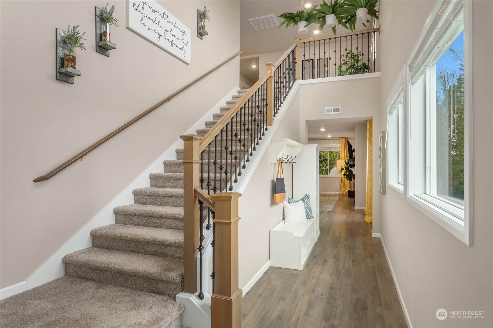 217 178th Street Southeast Bothell, WA 98012 - Photo 5 of 37 a view of entryway and hall with wooden floor