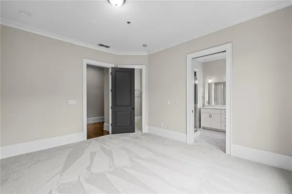 an empty room with closet