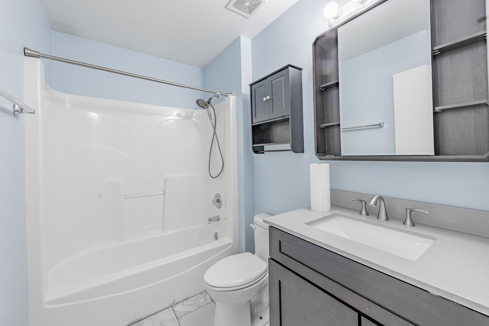 16263 Celtic Circle Manhattan, IL 60442 - Photo 26 of 45 a bathroom with a granite countertop sink toilet and shower