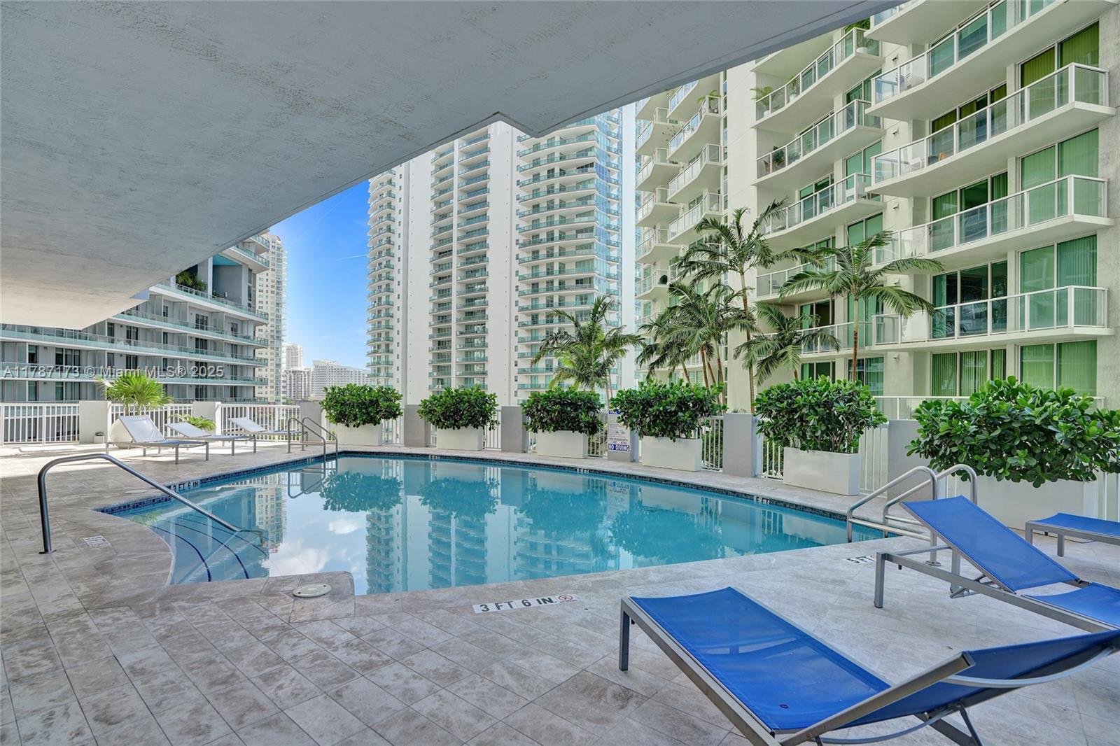 170 Southeast 14th Street, Unit 2907 Miami, FL 33131 - Photo 27 of 30 a view of a swimming pool with a patio