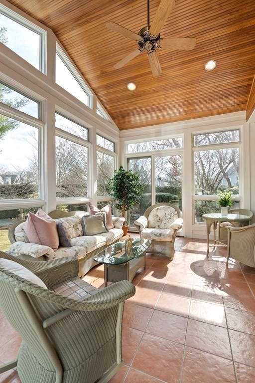 23 Louis Drive Wellesley, MA 02481 - Photo 5 of 42 a living room with furniture and large windows