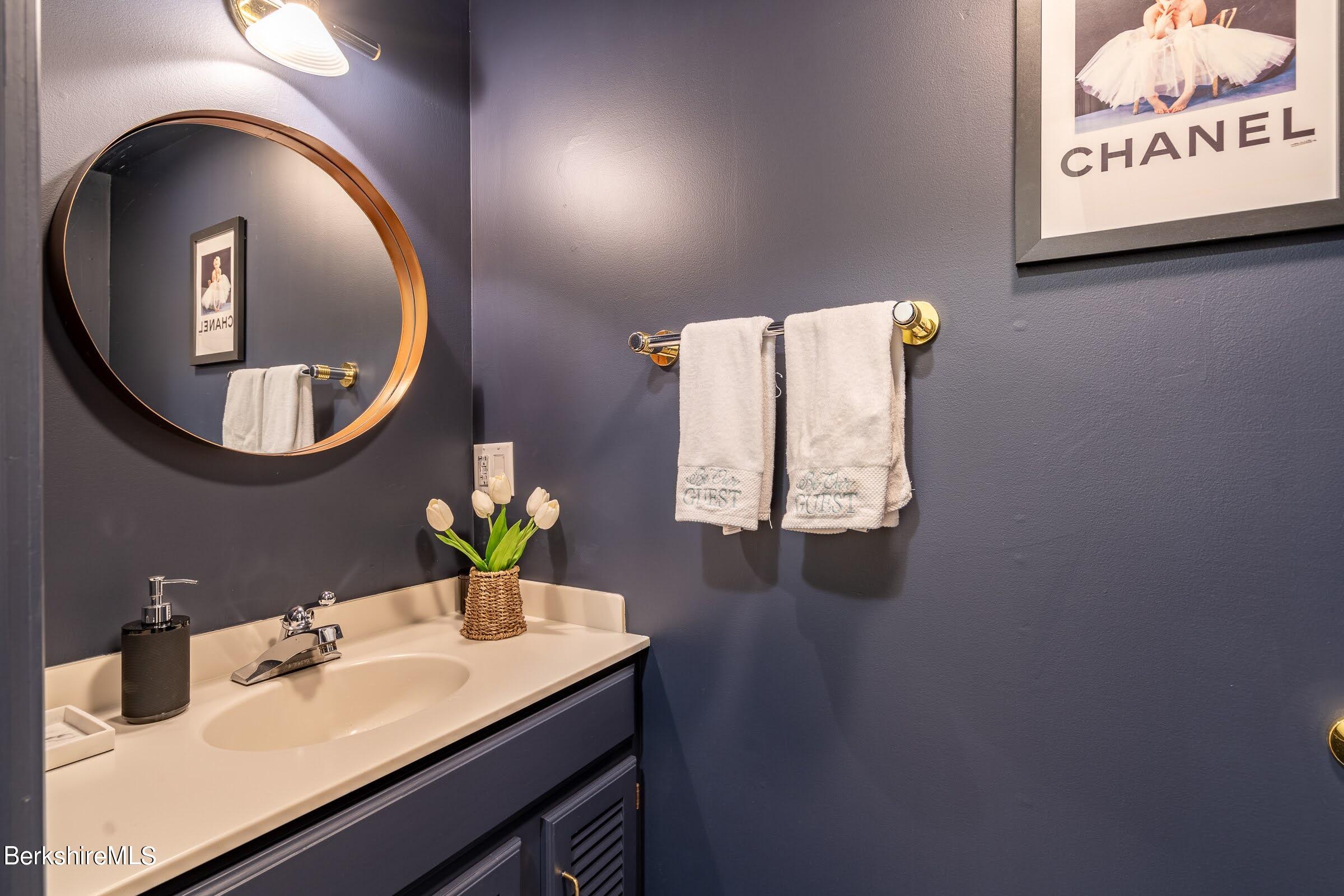 91 Brush Hill Road Great Barrington, MA 01230 - Photo 18 of 40 a bathroom with a sink and a mirror