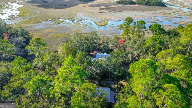 a view of a garden with an ocean