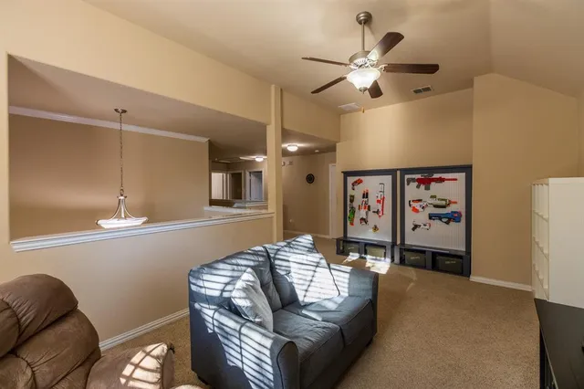 a living room with furniture