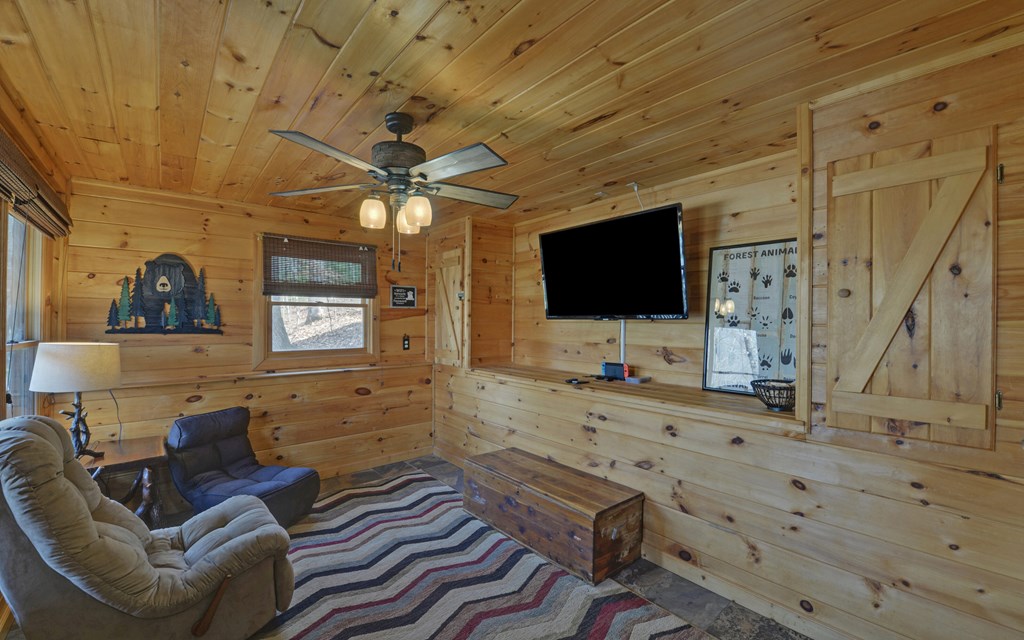 184 Smith Hill Road Blue Ridge, GA 30513 - Photo 25 of 36 a living room with furniture and a flat screen tv