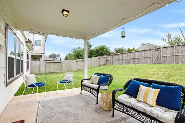 a view of outdoor space with seating
