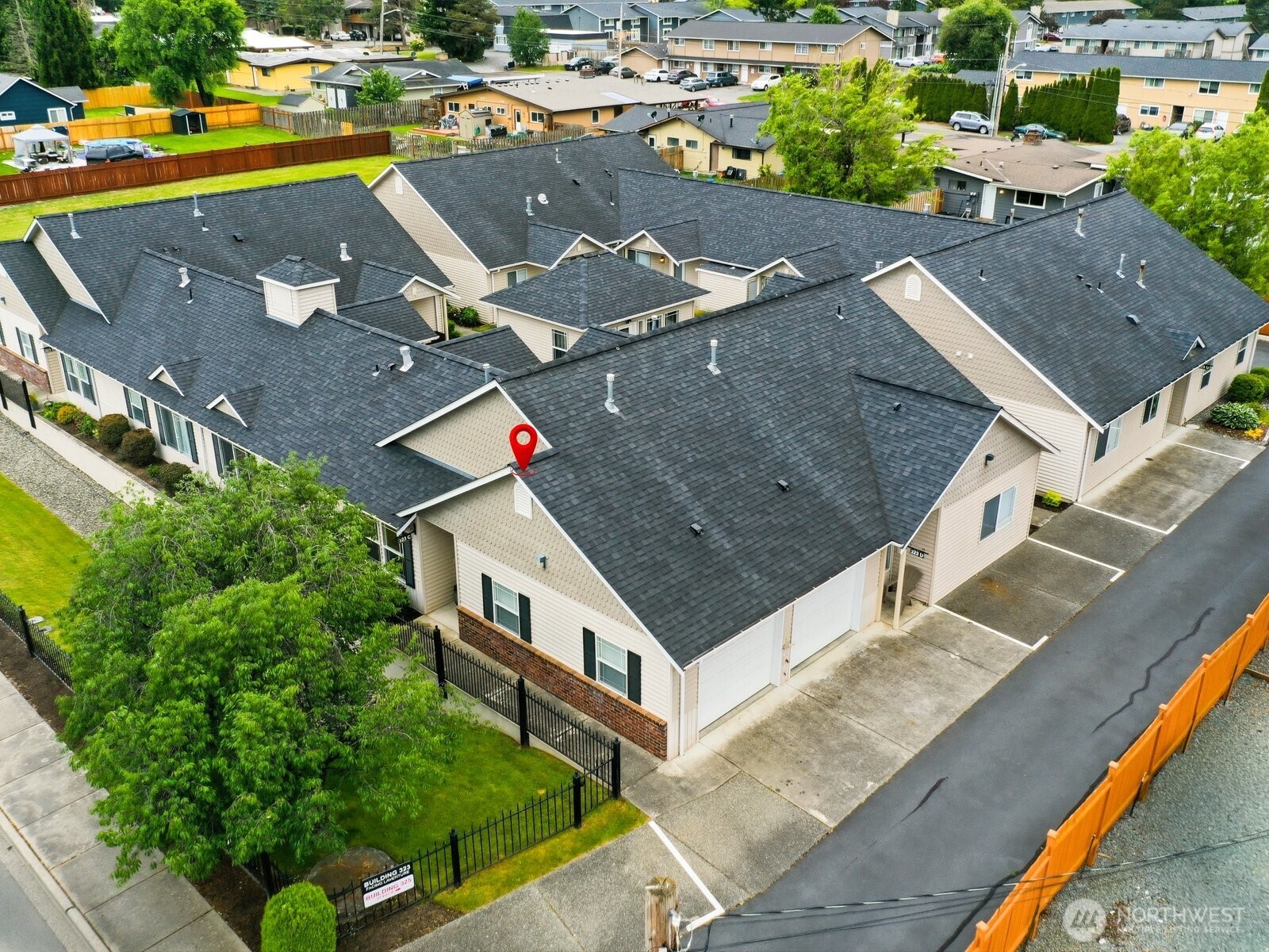 323 North Laventure Road, Unit C Mount Vernon, WA 98273 - Photo 21 of 24 an aerial view of residential houses with outdoor space