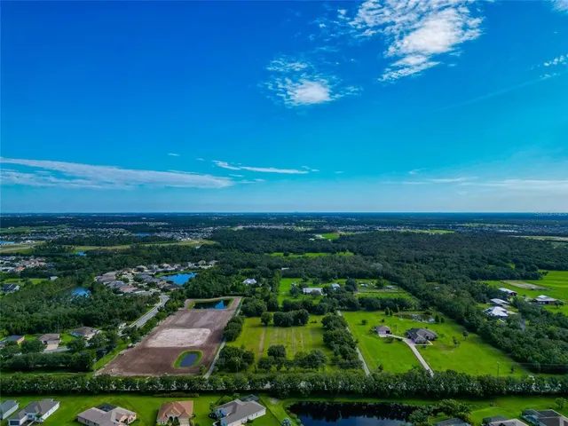 a view of a lake with a city