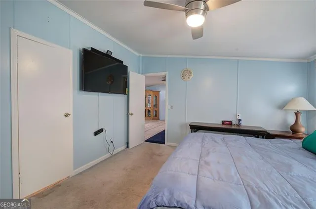 a view of a livingroom with a flat screen tv