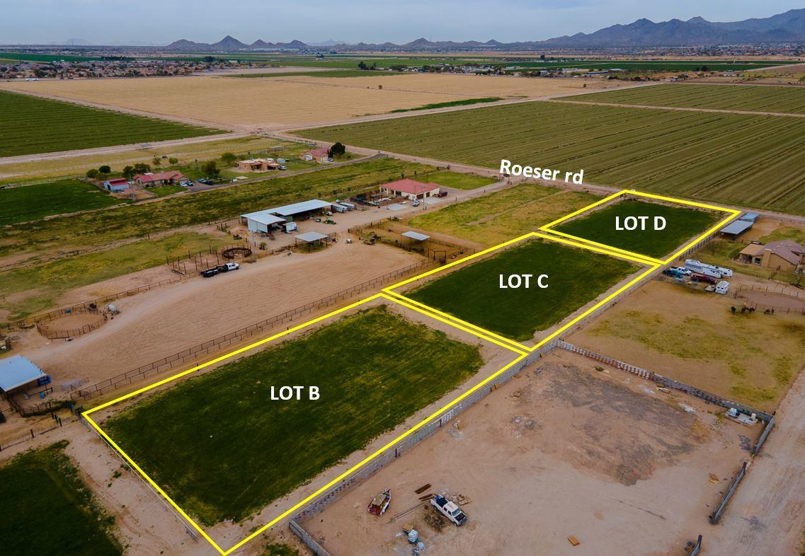5466 South Rainbow Road Buckeye, AZ 85326 - Photo 2 of 8 Aerial of all three lots labeled