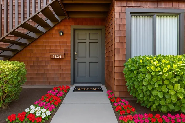 a front view of a house