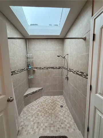 a bathroom with a shower