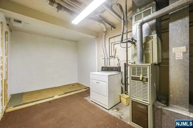 a view of a room with shelves